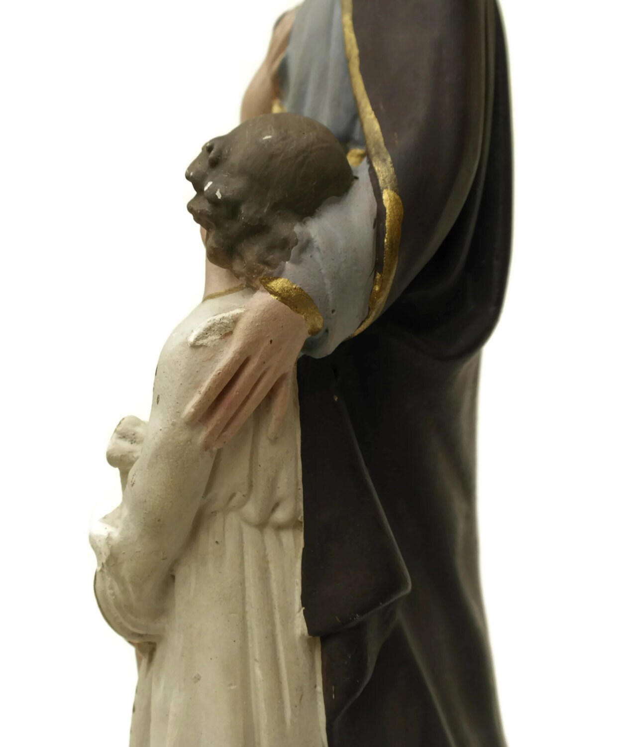 Antique French Saint Joseph and Jesus Statue. French Religious