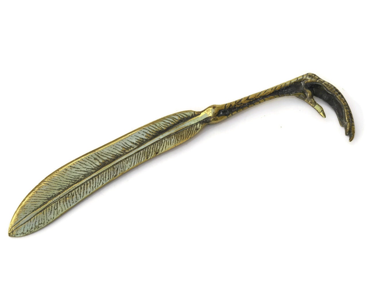 Eagle Claw and Feather Brass Letter Opener.
