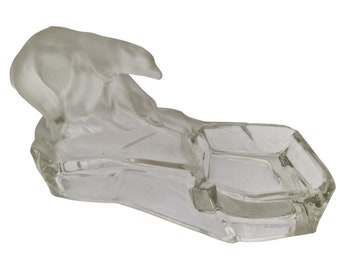 Bohemian Glass Polar Bears Ashtray by Karel Zentner, Made in Czechoslovakia