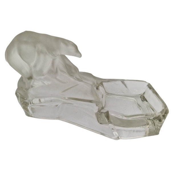 Cendrier Boho Glass Polar Bears par Karel Zentner, fabriqué en Tchécoslovaquie