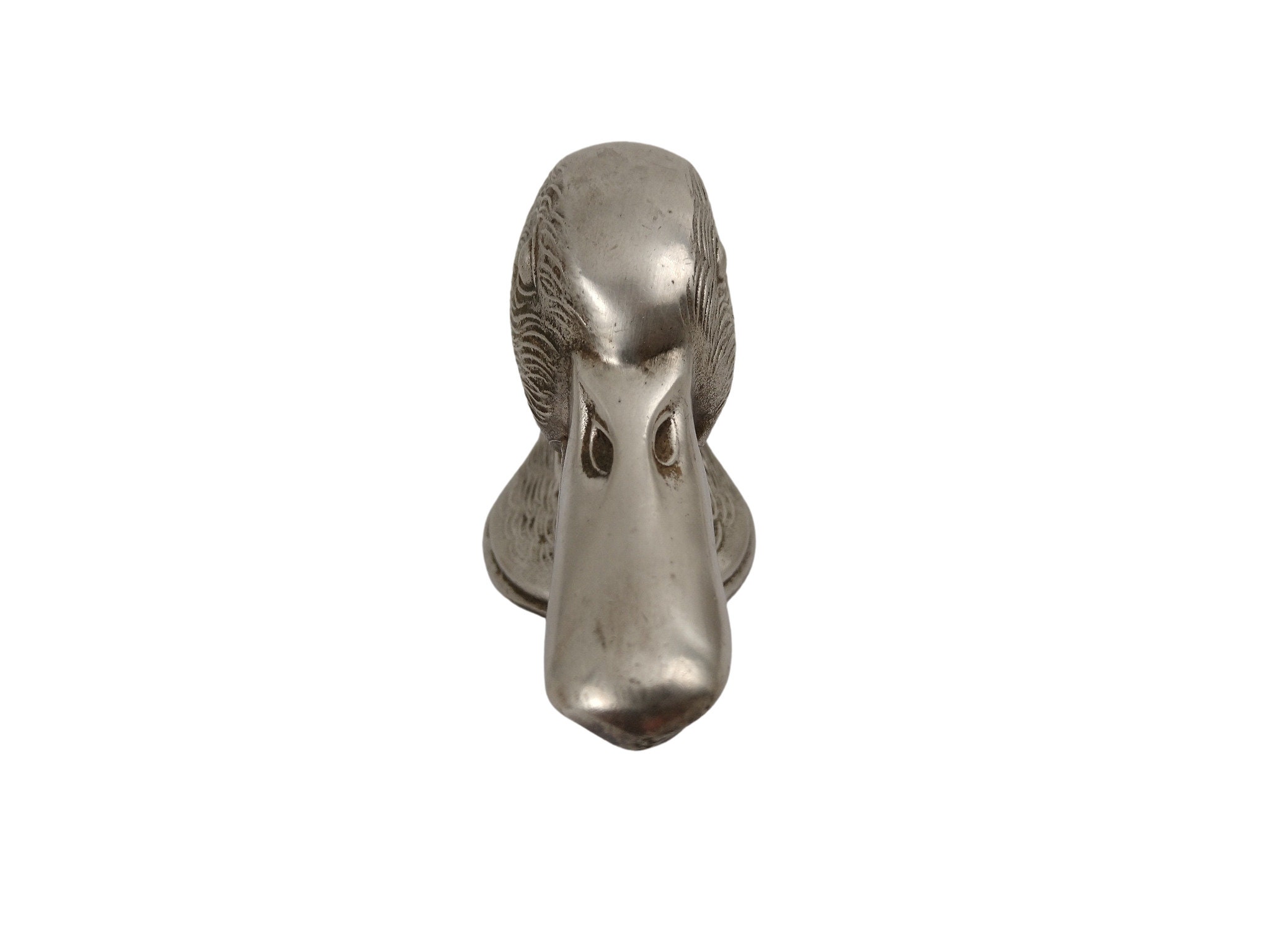 Vintage French Ducky Bottle Cap Opener, Metal Bird Head Figurine, Bar