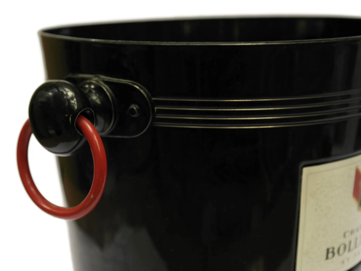 Black Champagne Bucket. Vintage French Bollinger Champagne Cooler