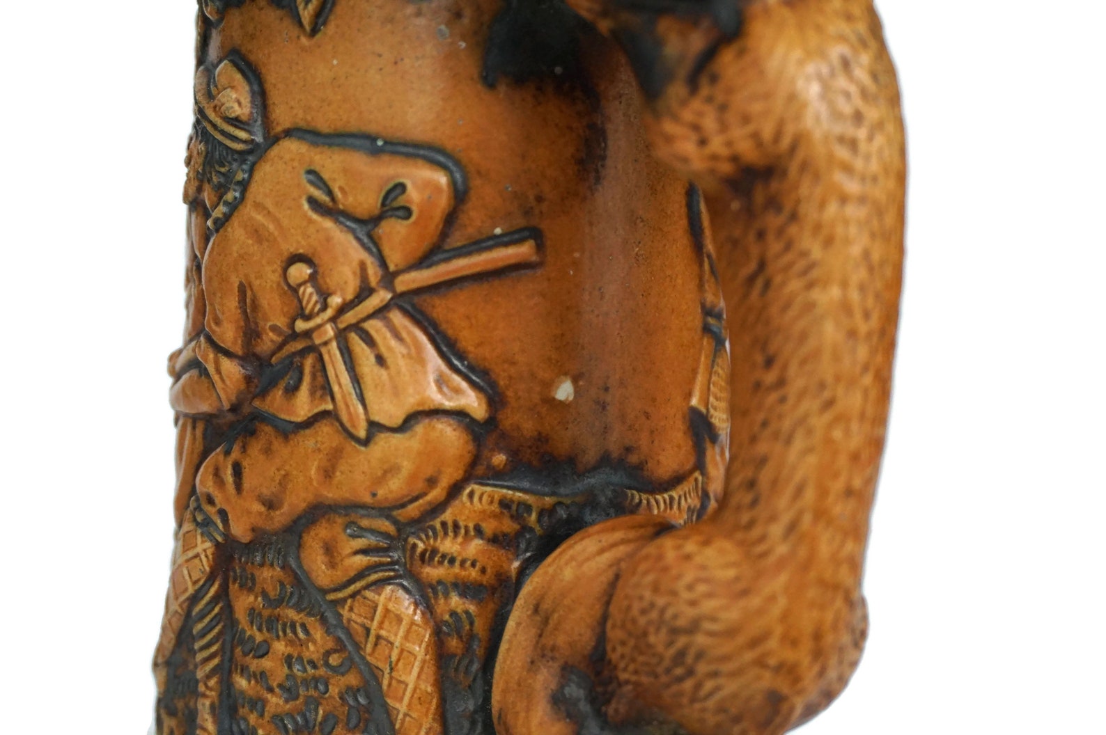 German Beer Stein With Fox Handle and Lid Ceramic Hunting Etsy