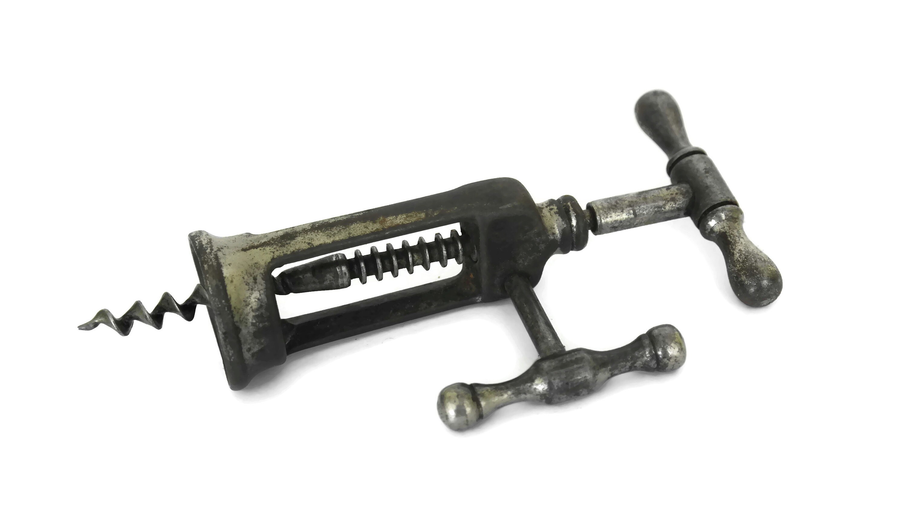 Antique French Rack and Pinion Corkscrew, King Screw, Collectible Wine