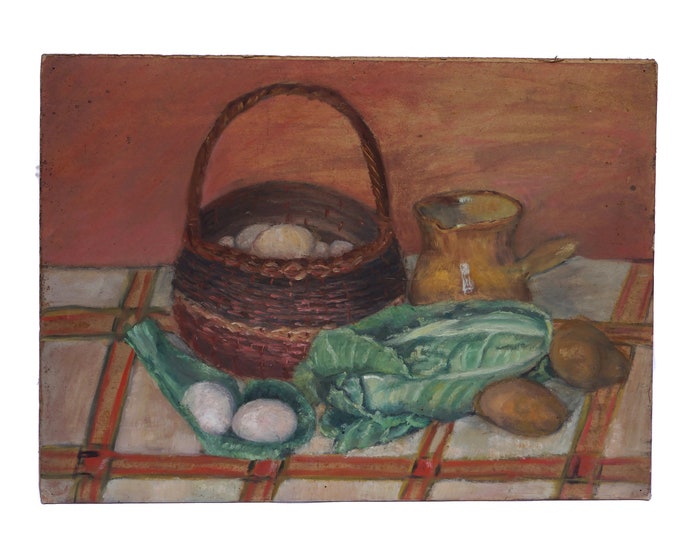 Rustic French Country Kitchen Art Vintage Still Life Paining Etsy