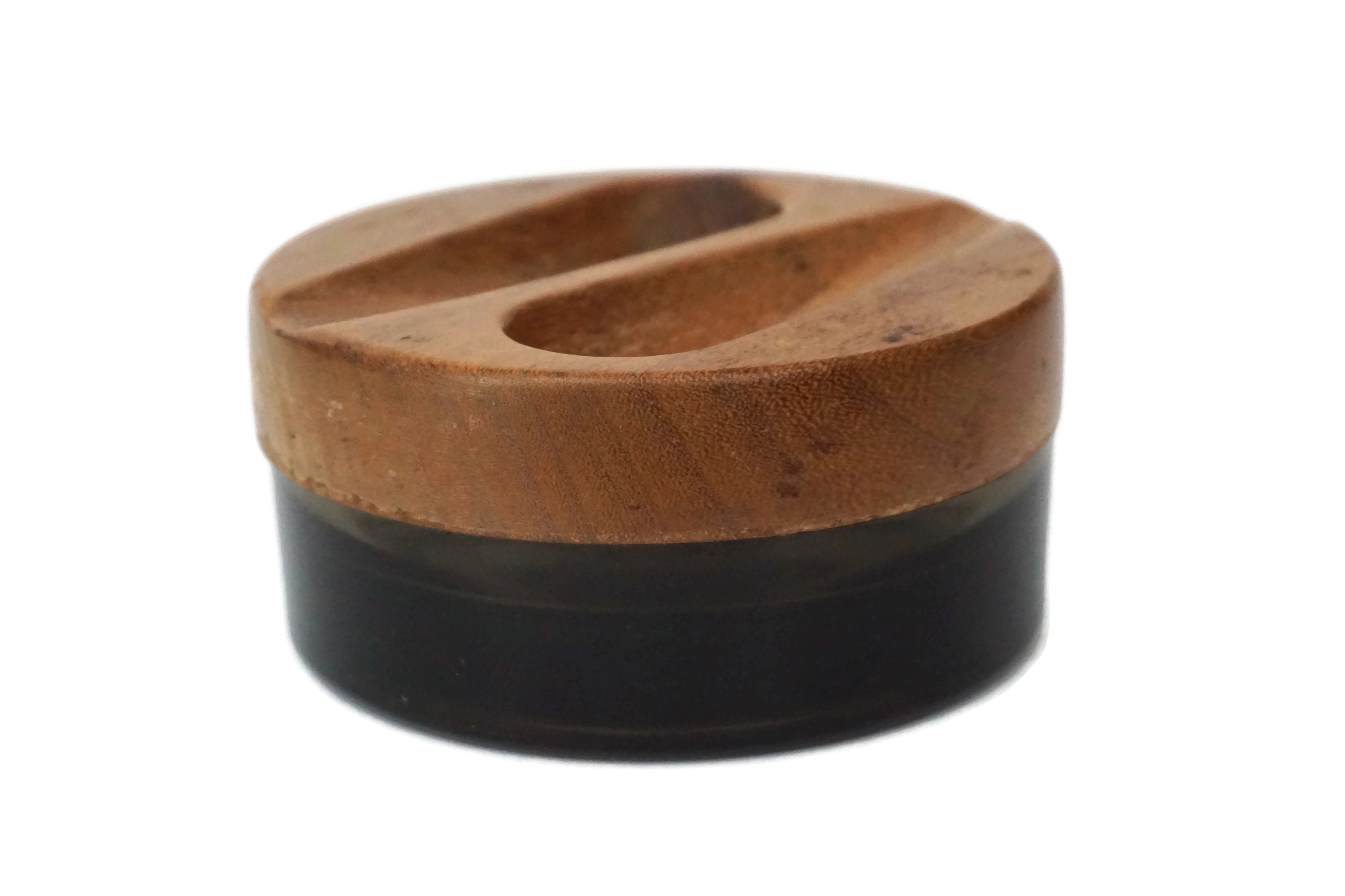 Vintage Pipe Holder Rest and Glass Ashtray with Cork Knocker