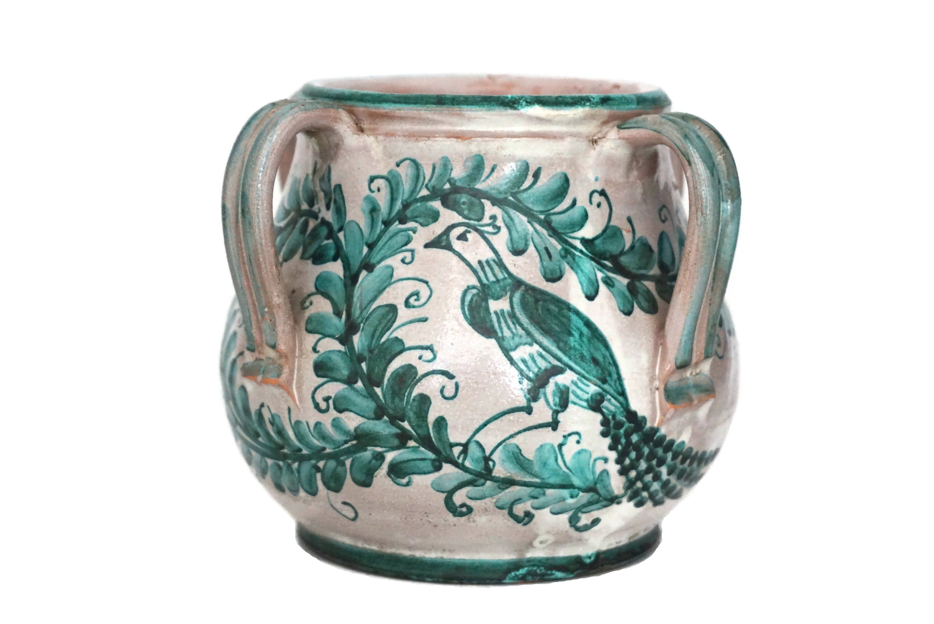 Caltagirone Pottery Planter, Hand Painted Italian Ceramic Pot Plant Holder by Sammartino e Delfino