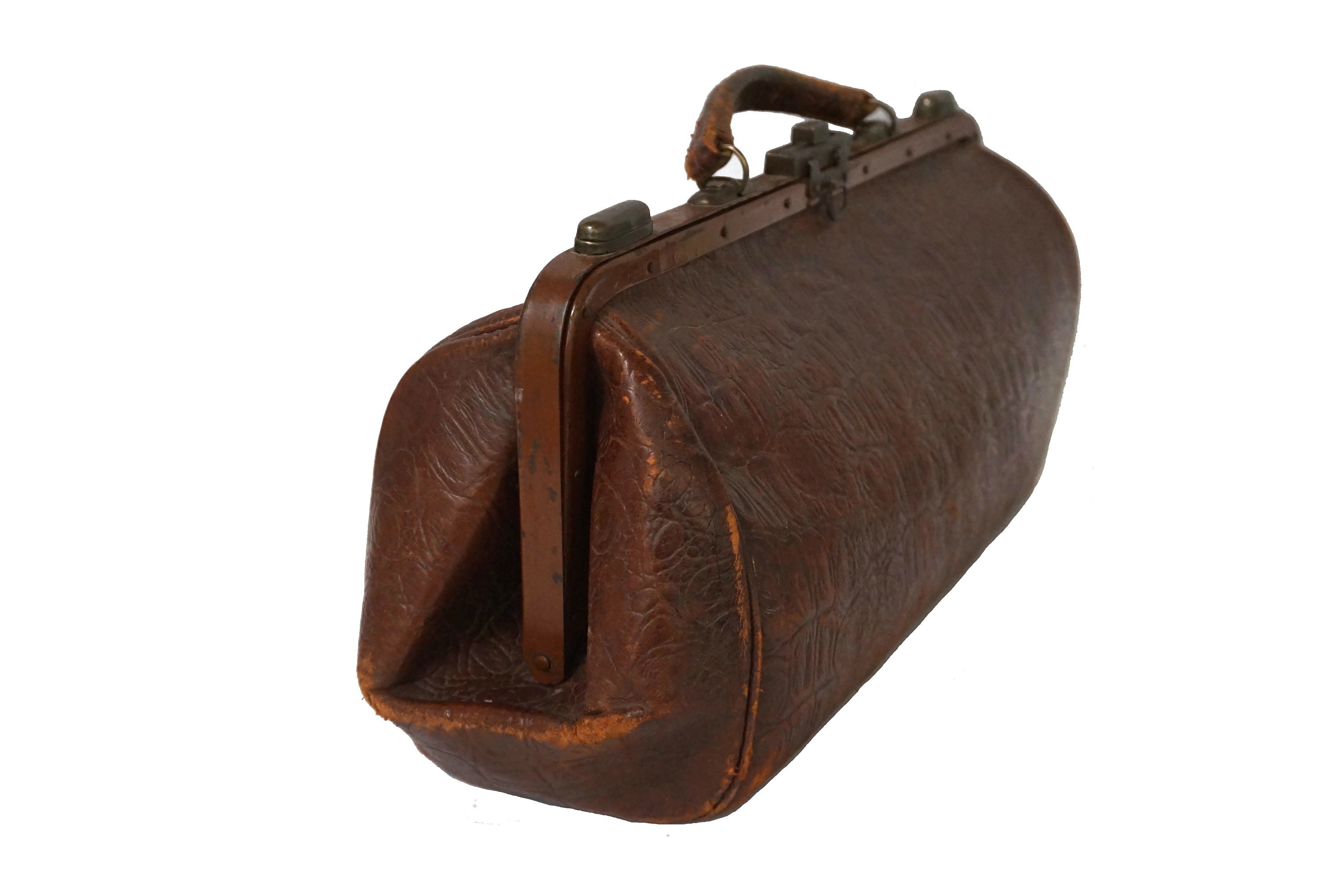 Buy And Price Antique Leather Gladstone Bag - Arad Branding