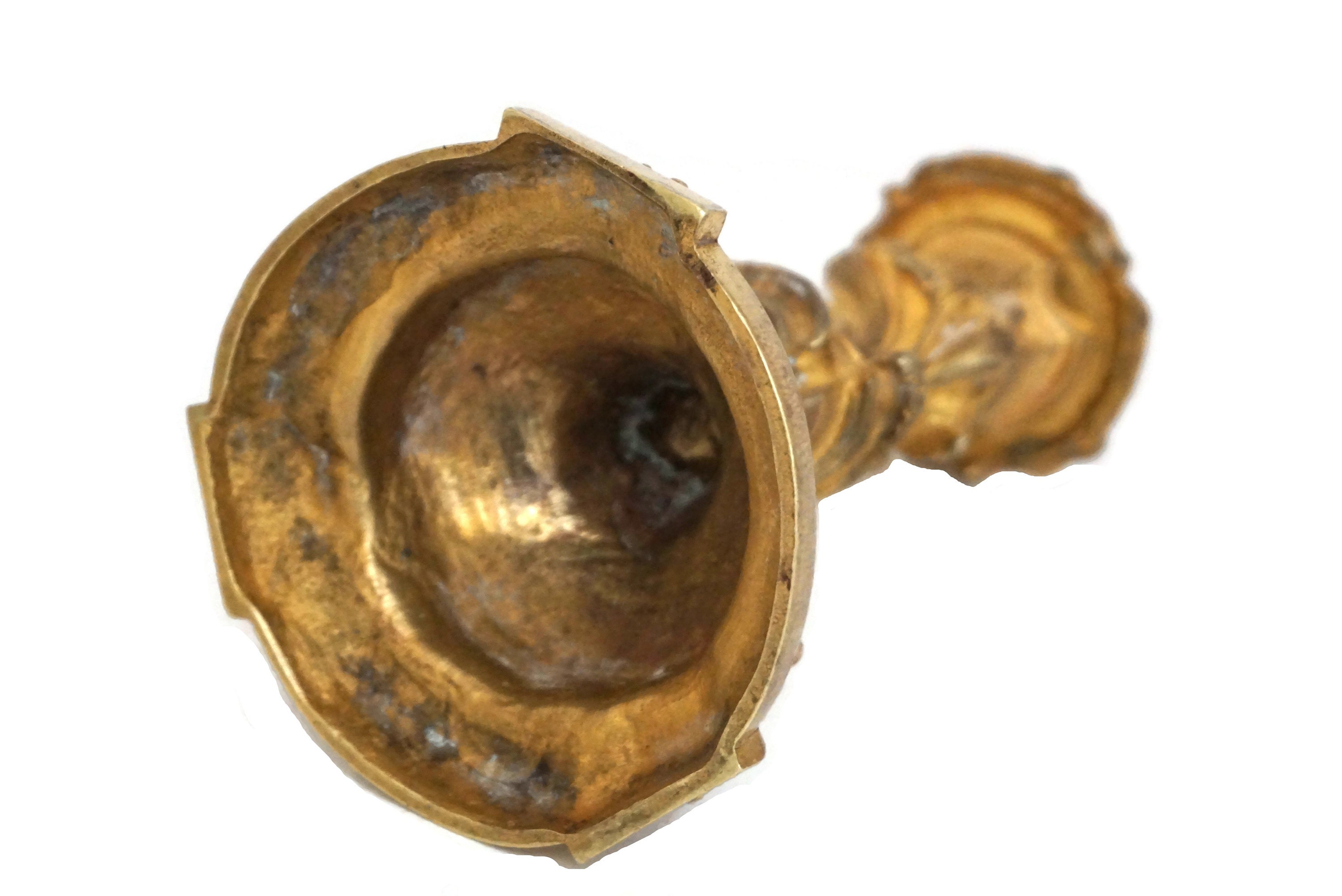 Antique French Bronze Candle Holder Pair, Louis XV Style Home Decor