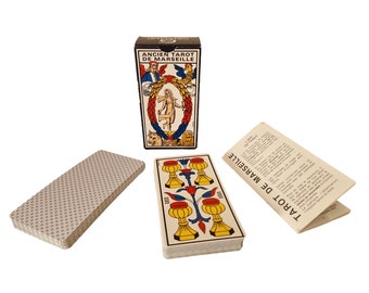 Divination Tarot of Marseille Deck by BP Grimaud, Vintage French Fortune Telling Cards
