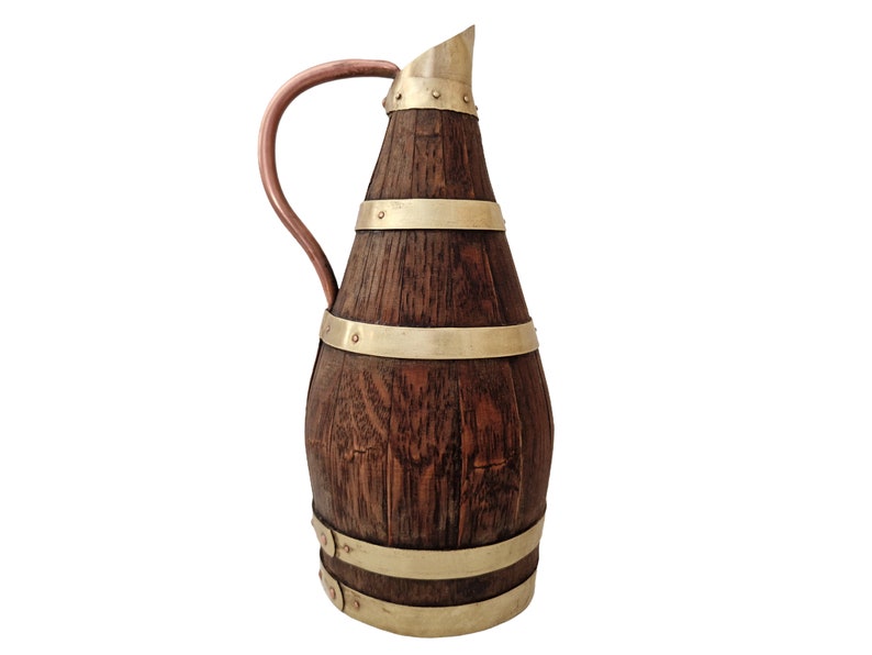 French Oak Wood Wine Pitcher