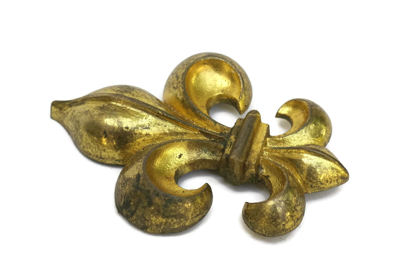 Antique Fleur de Lys Ornaments, Pair of French Gilt Bronze Picture Hook