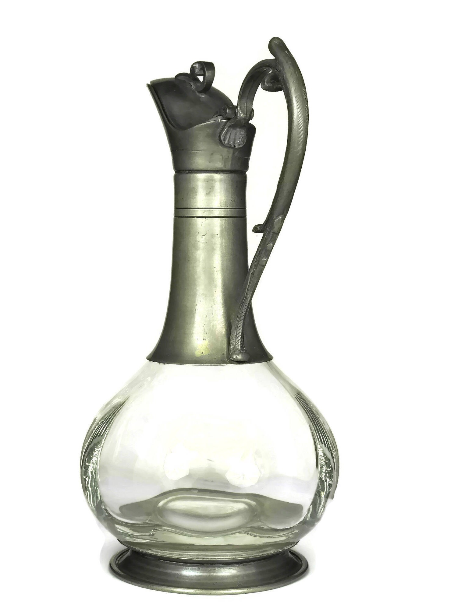 French Wine Pitcher. Vintage Pewter Claret Jug. Table Decor. Wine Lover Gifts.