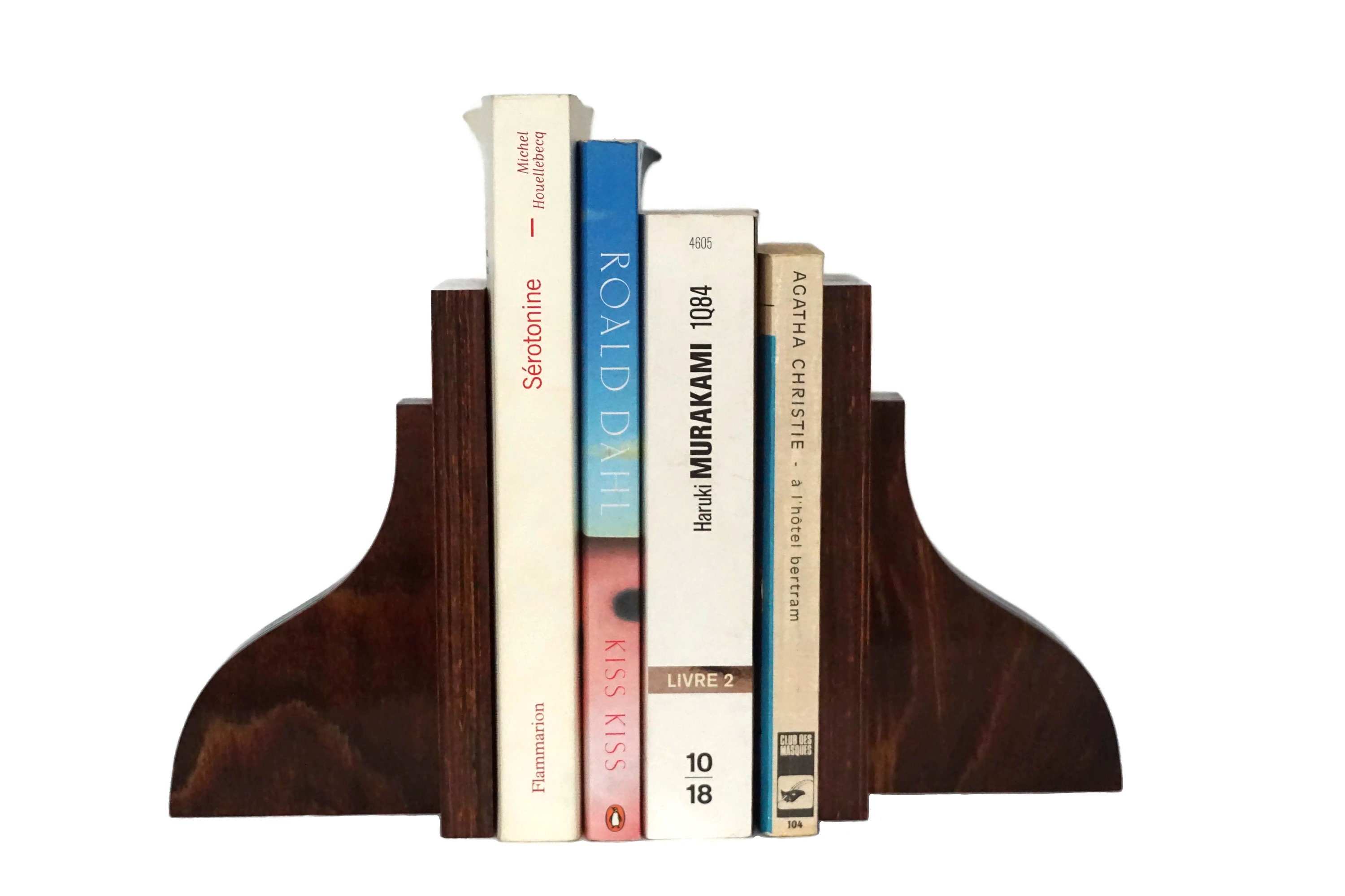 Geometric Art Deco Rosewood Bookends