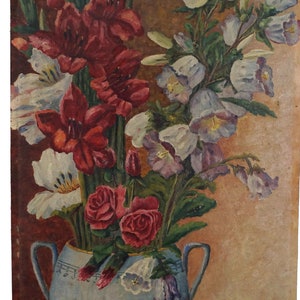 Signed French Floral Bouquet Still Life Art