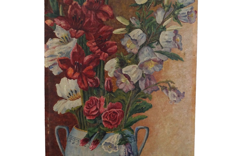 Signed French Floral Bouquet Still Life Art