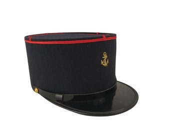 Vintage French Gendarme Hat, Army Uniform Cap Hat, Military Officers Kepi