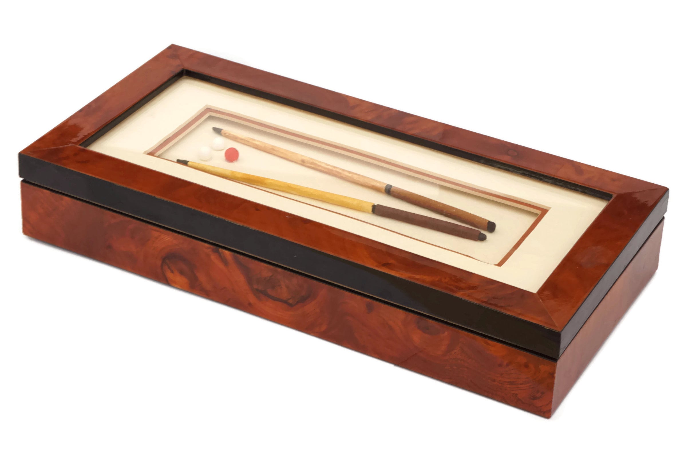 Nina Ricci Club Billiards Cue Chalk Box with Shadow Box Lid