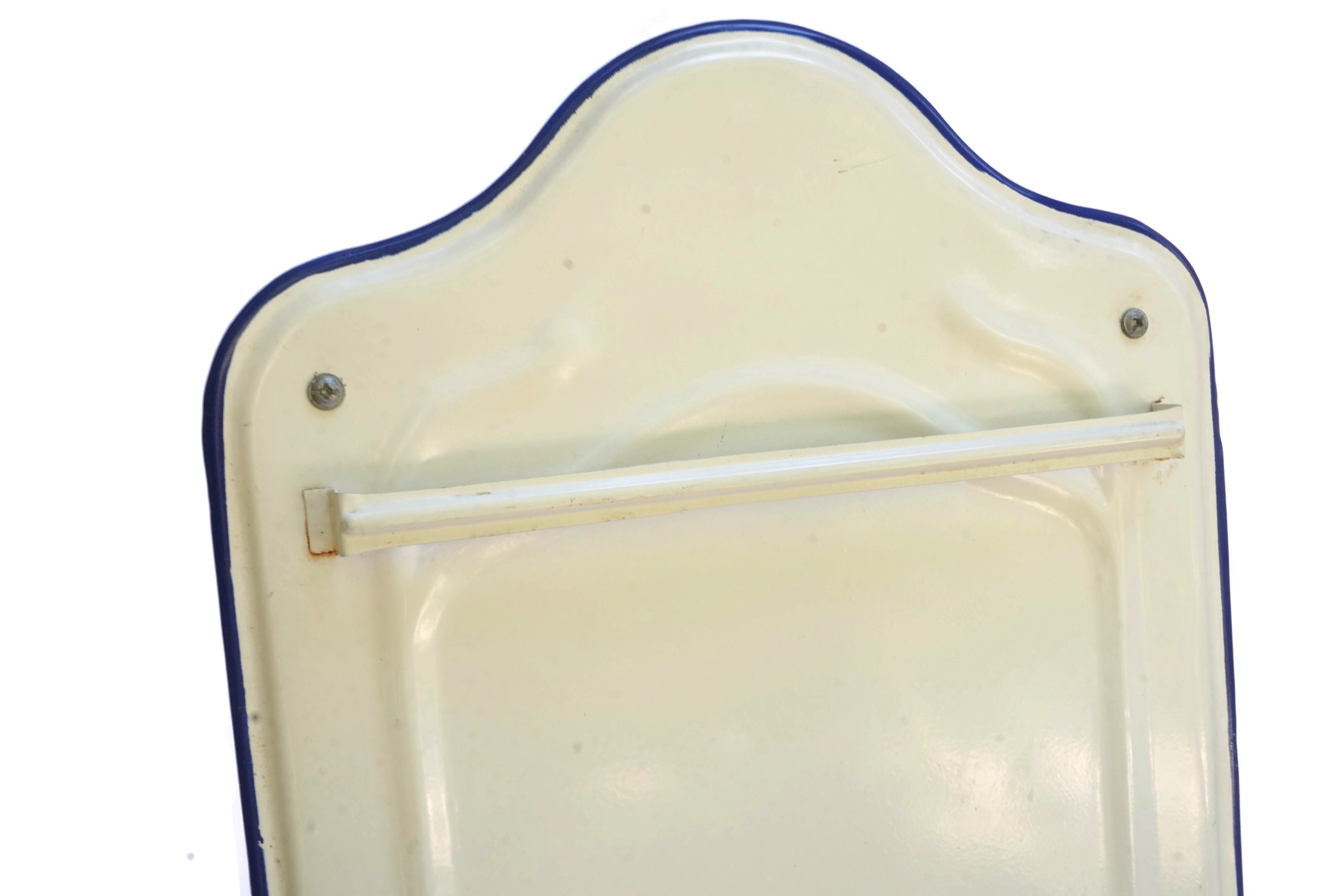 Enamel Kitchen Utensil Rack Holder with Ladles and Skimmer, French