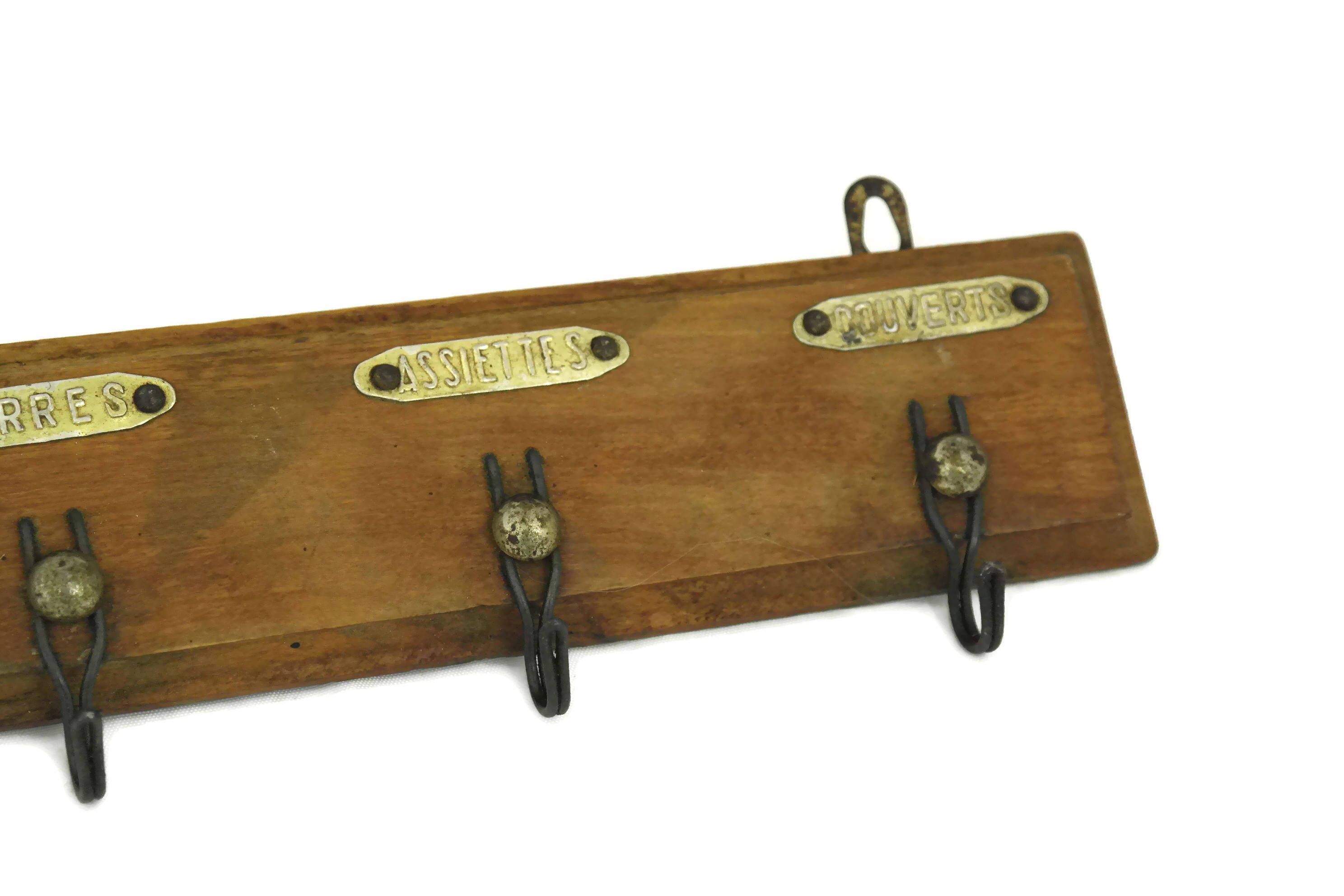 French Dish Towel Holder. Wooden Kitchen Towel Rack.