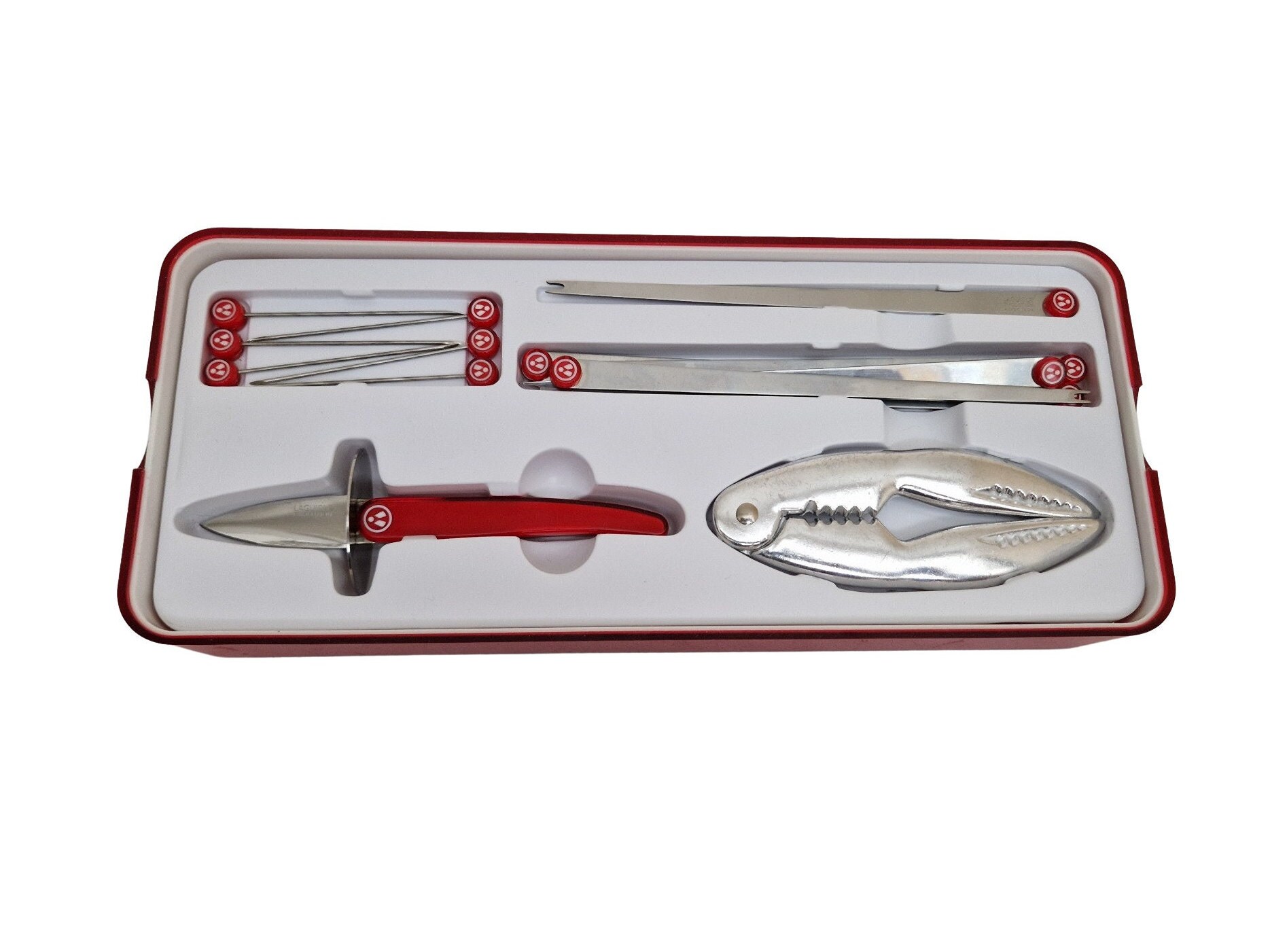 Laguiole Seafood Tool Set with Lobster Crab Claw Crackers, Oyster Shucking  Knife and Picks