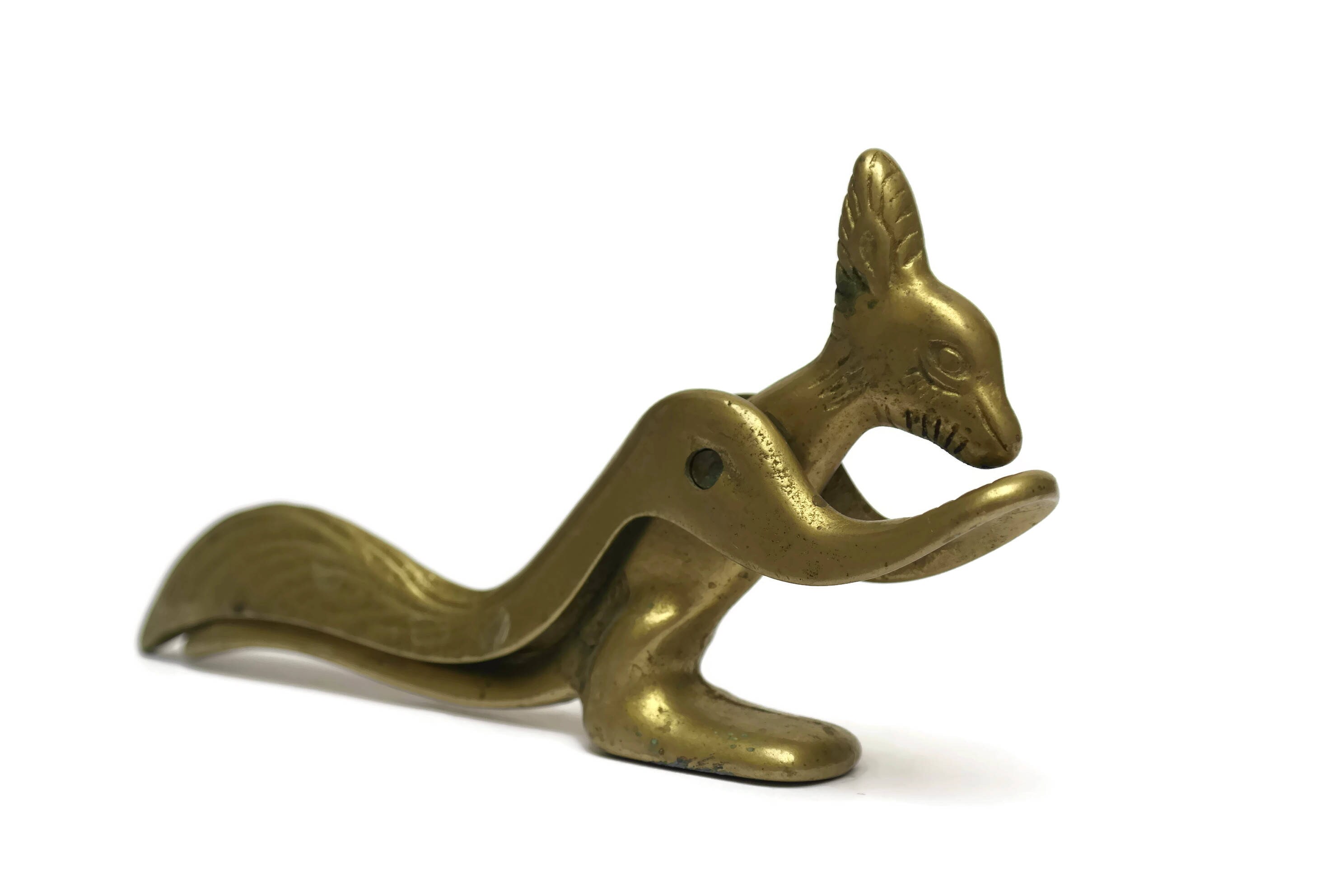 Vintage Brass Squirrel Nutcracker. Novelty Nut Cracker.