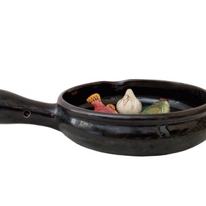 French Trompe l'oeil Majolica Frying Pan