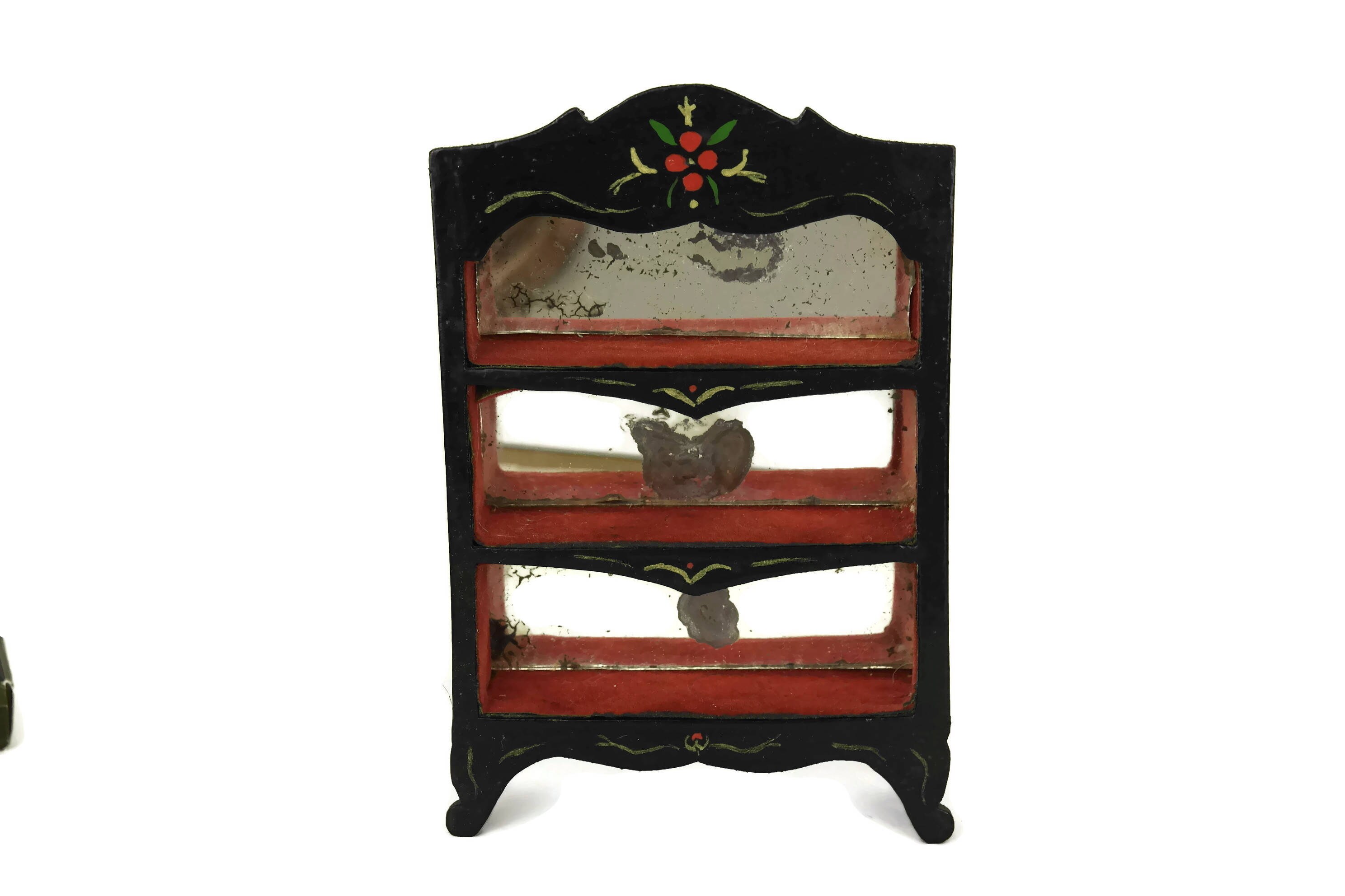 Thimble Collection in Display Case. Vintage French Porcelain and Silver