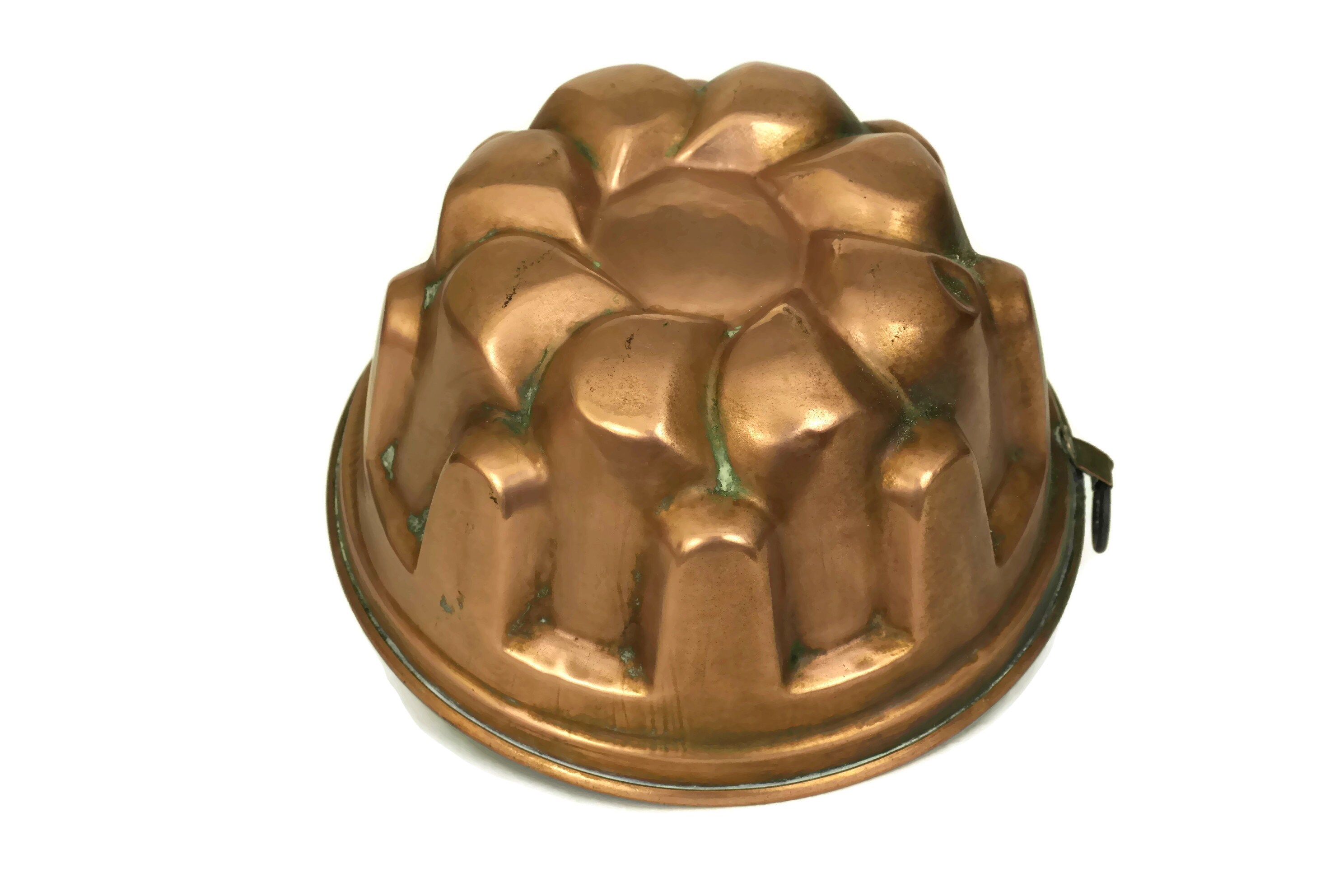Antique French Copper Jello Mold. Rustic Kitchen Wall Decor. Copper