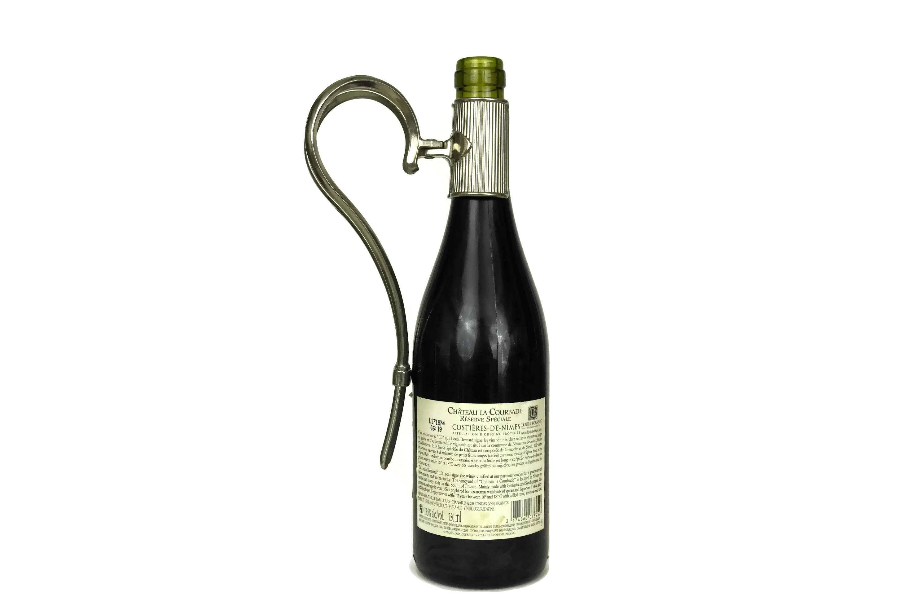 Wine Bottle Holder & Pourer Handle. Vintage Barware Decor. Wine Lover