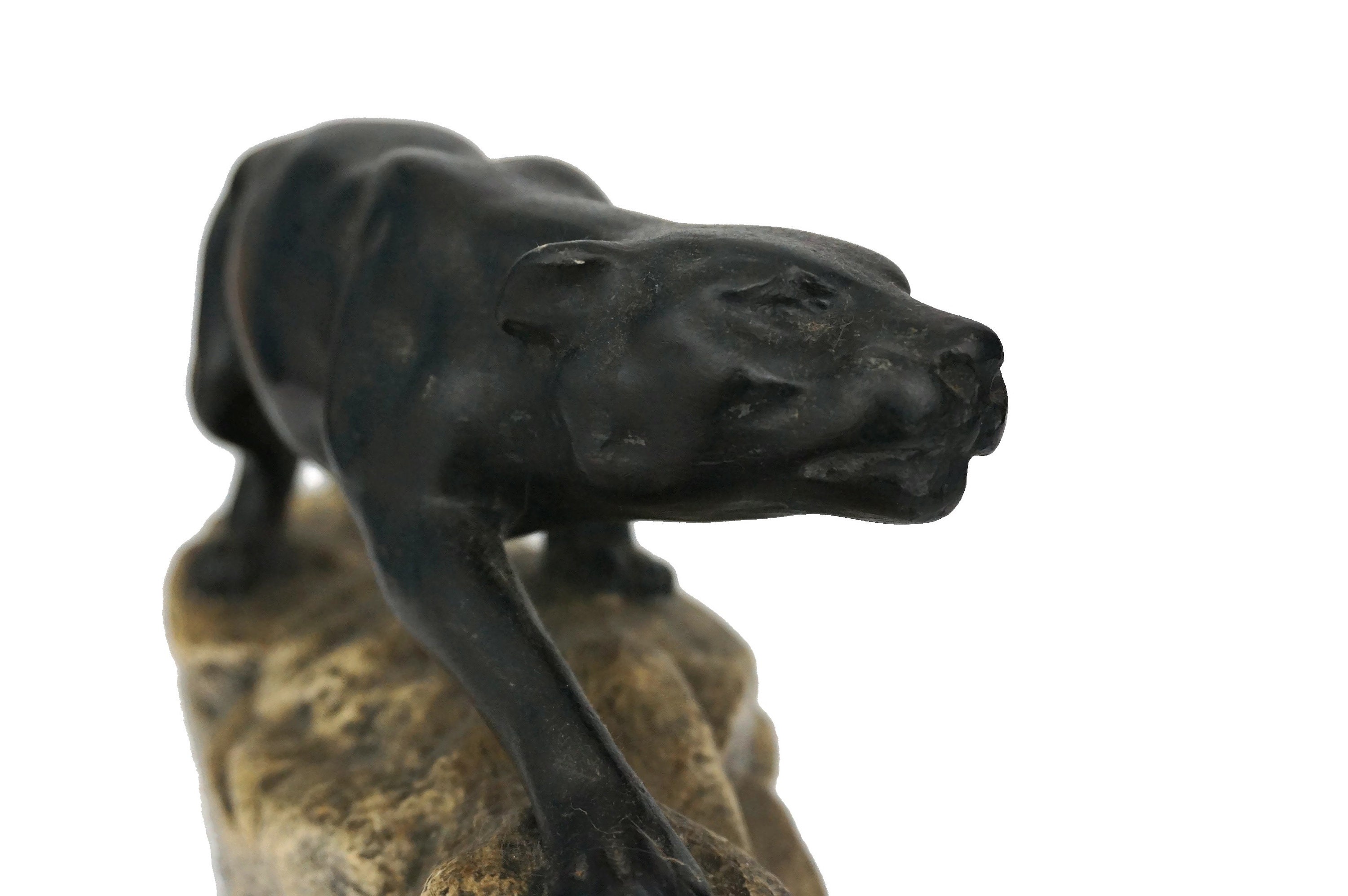 antique black panther statue