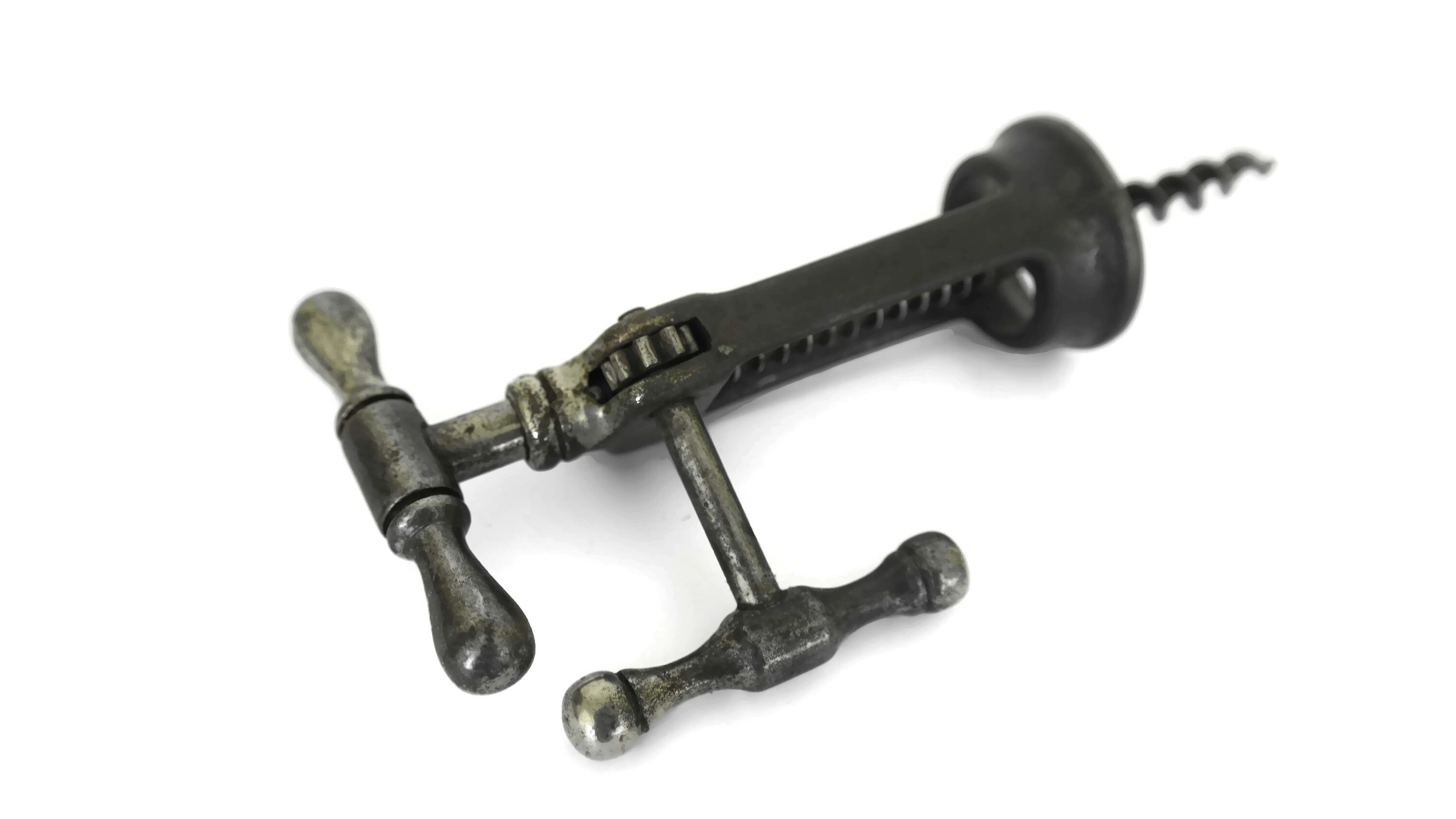 Antique French Rack and Pinion Corkscrew, King Screw, Collectible Wine