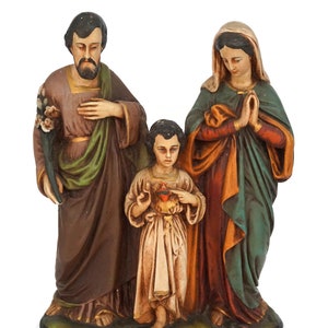 A Vintage Plaster Statue of the Holy Family