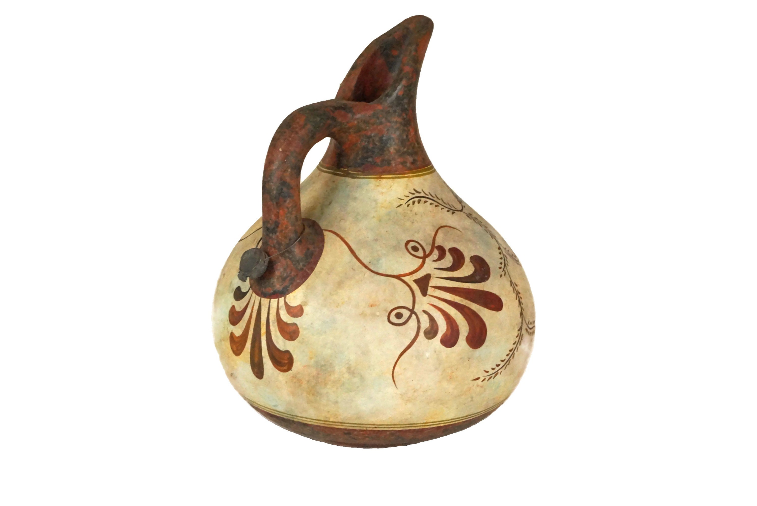 Greek Pottery Wine Jug with Centaur Figure, Hand Painted Ceramic