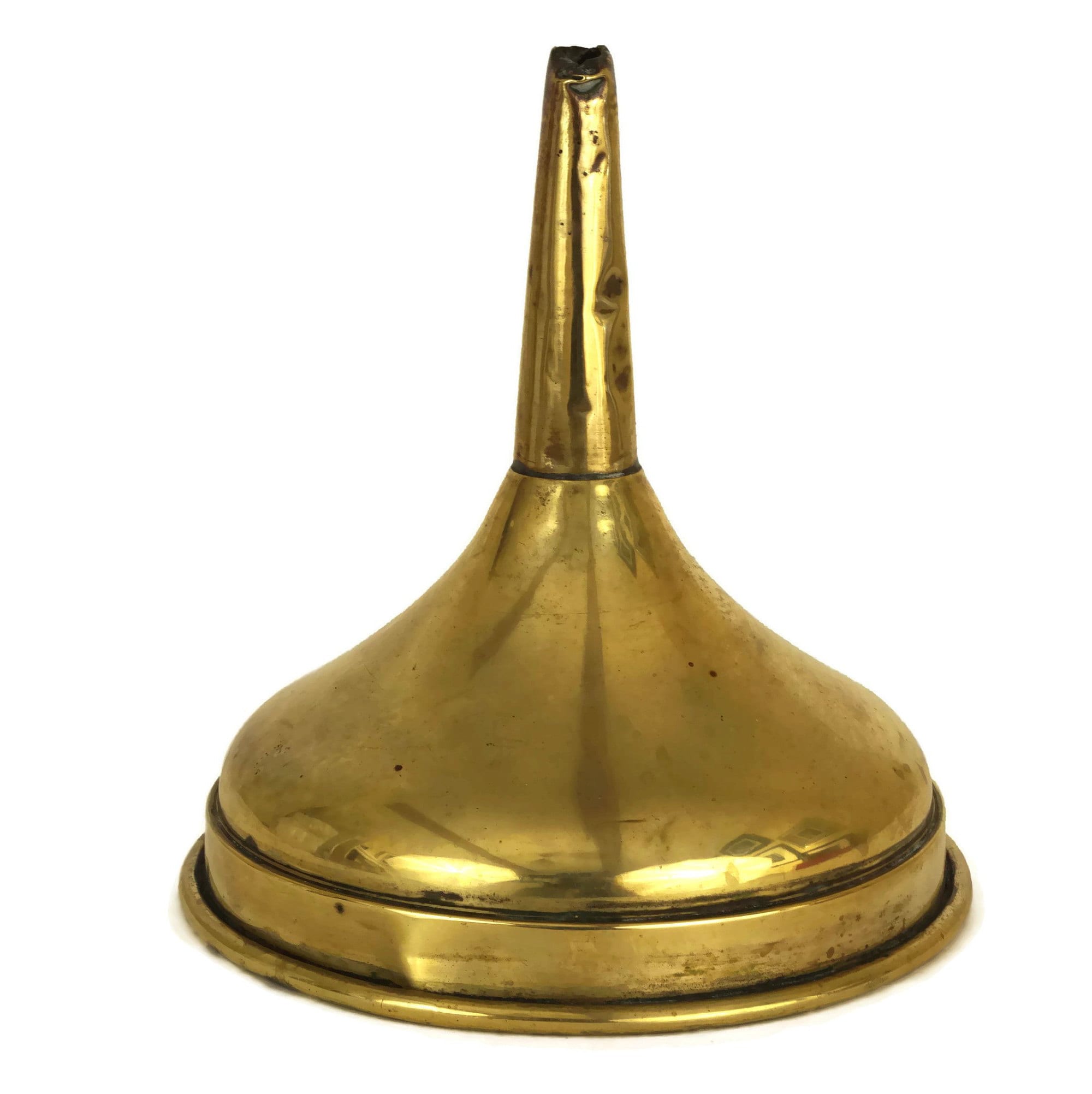 Antique French Brass Funnel, Rustic Country Kitchen Decor