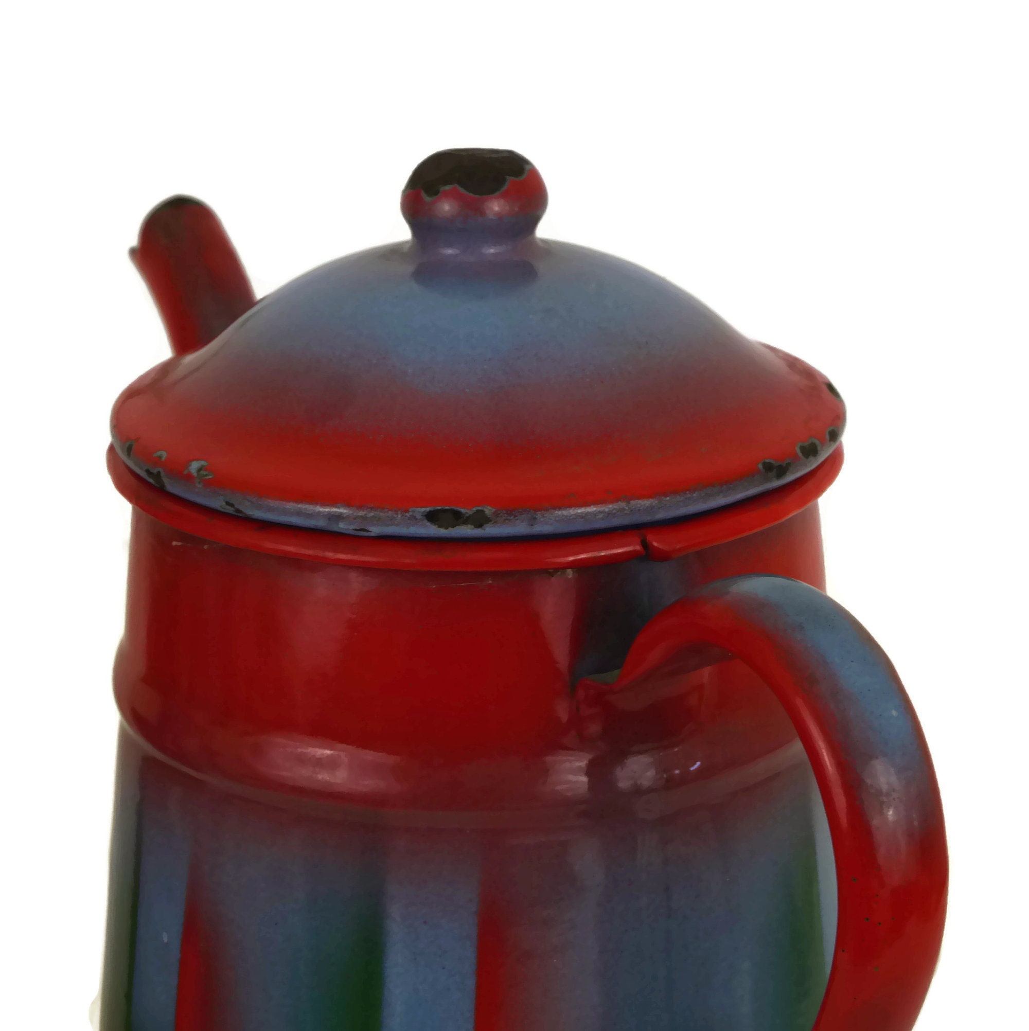 Red Enamel Camping Coffee Pot