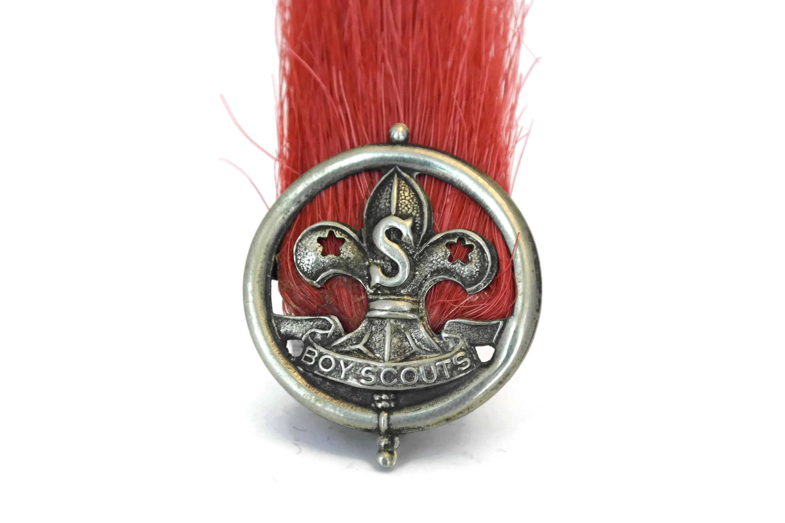 Assistant Scoutmaster Hat Plume. Red and Silver Vintage Boy Scouts