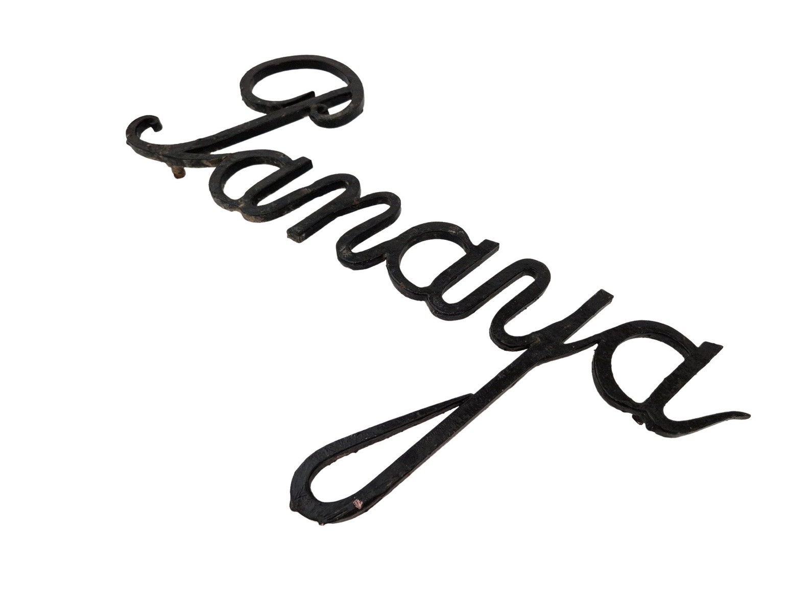 Wrought Iron Home Name Wall Sign Pamaya Cursive Calligraphy Etsy