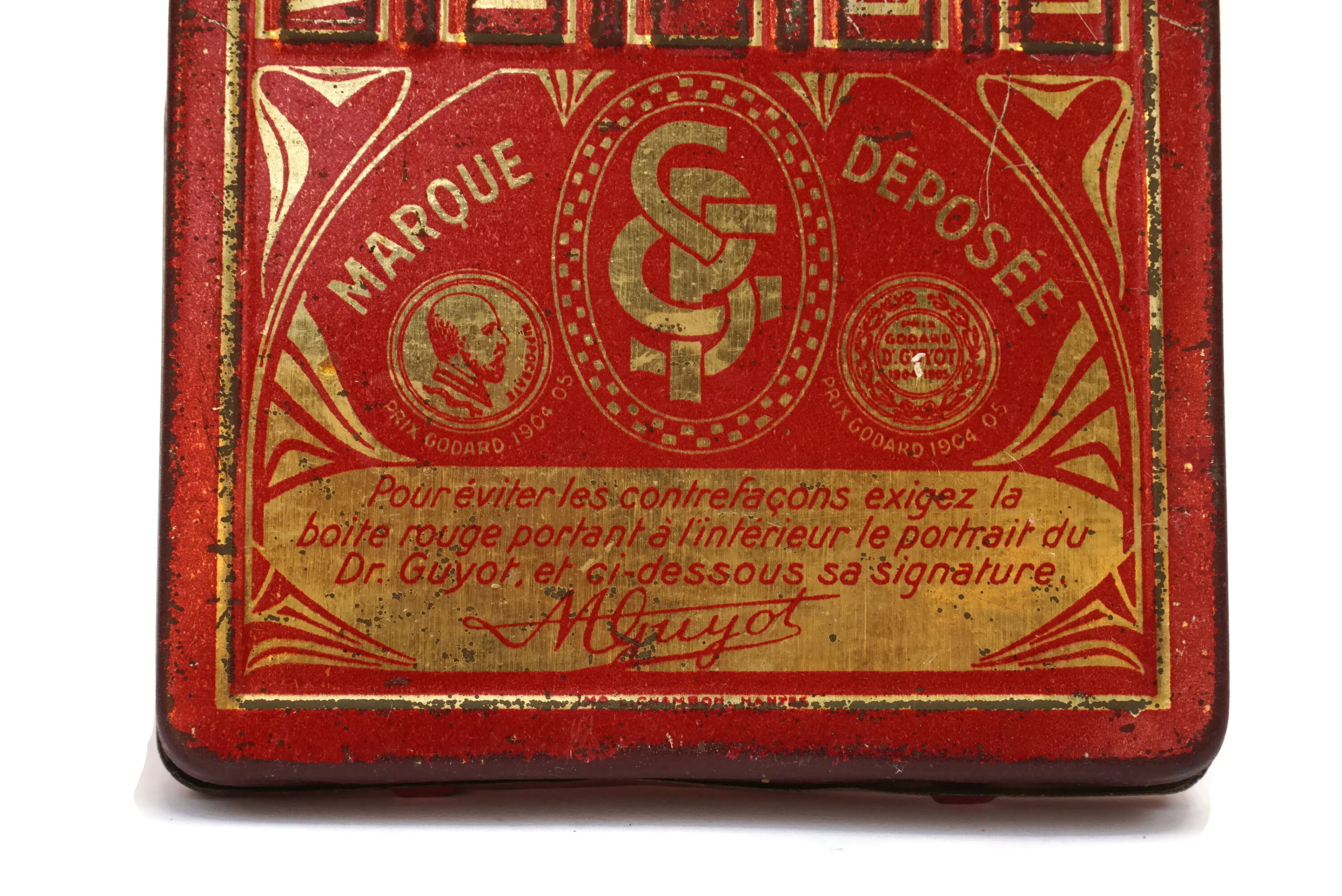Antique French Medicine Tin Box, Docteur Guyot Pastilles