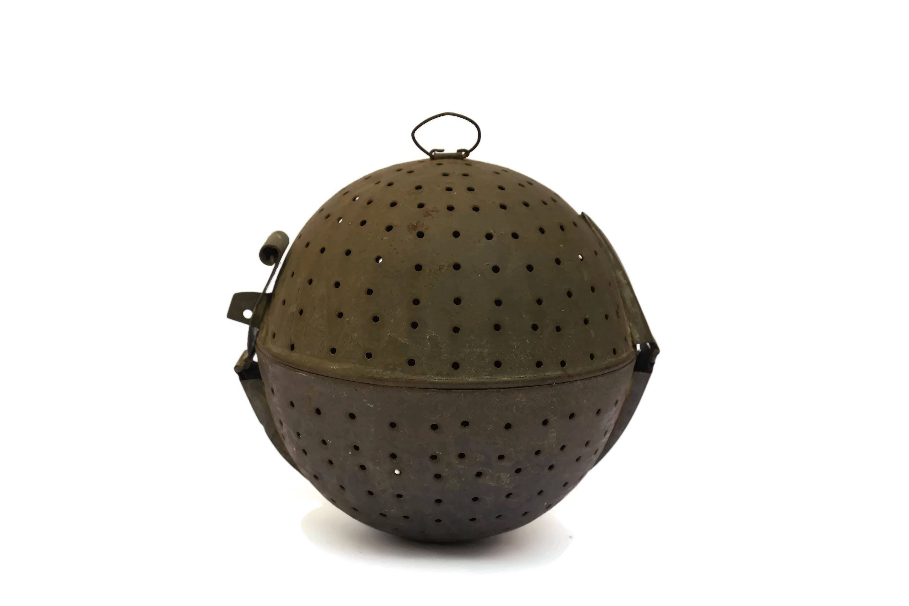 French Antique Rice Boiler Cooking Ball. Metal Tea Leaves and Herbs