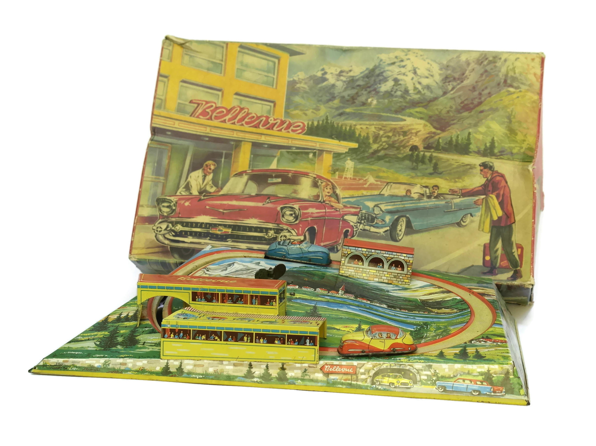 RESERVED for Rui. French Vintage Bellevue Tin Toy Car RESERVED for Rui. French Vintage Bellevue Tin Toy Car