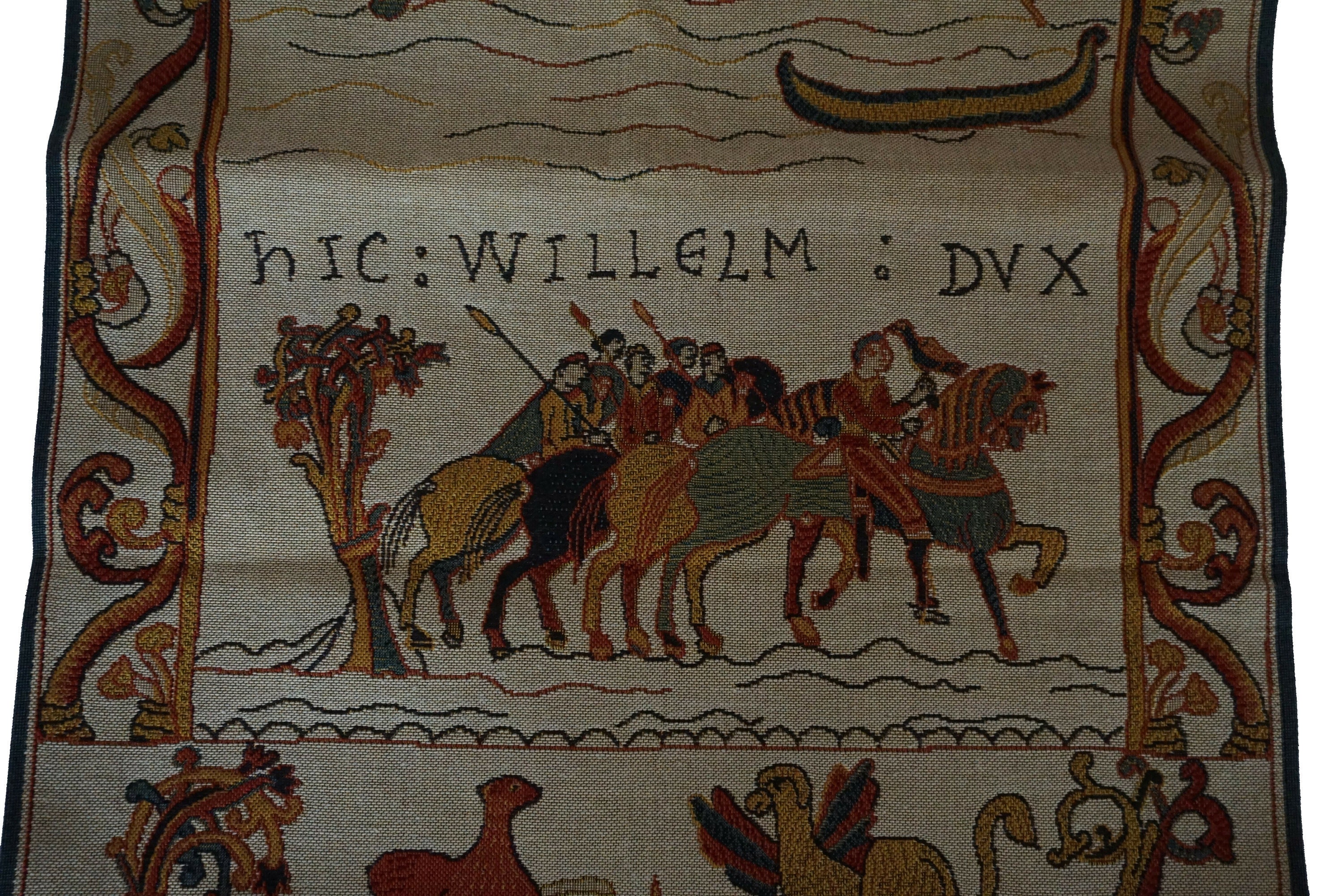 Bayeux Tapestry Reproduction, French Vintage Harold and William Woven