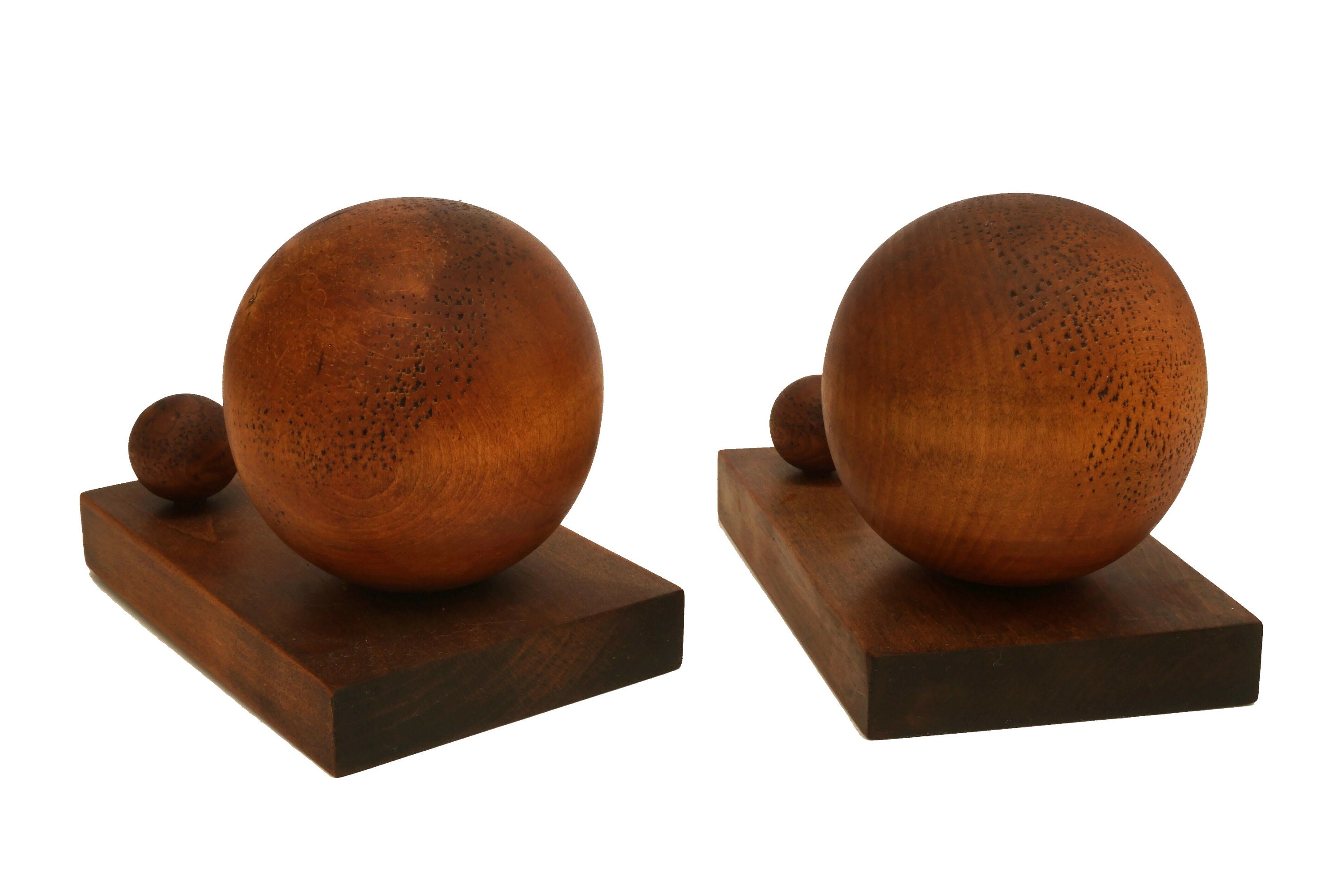 vintage art deco wooden bookends