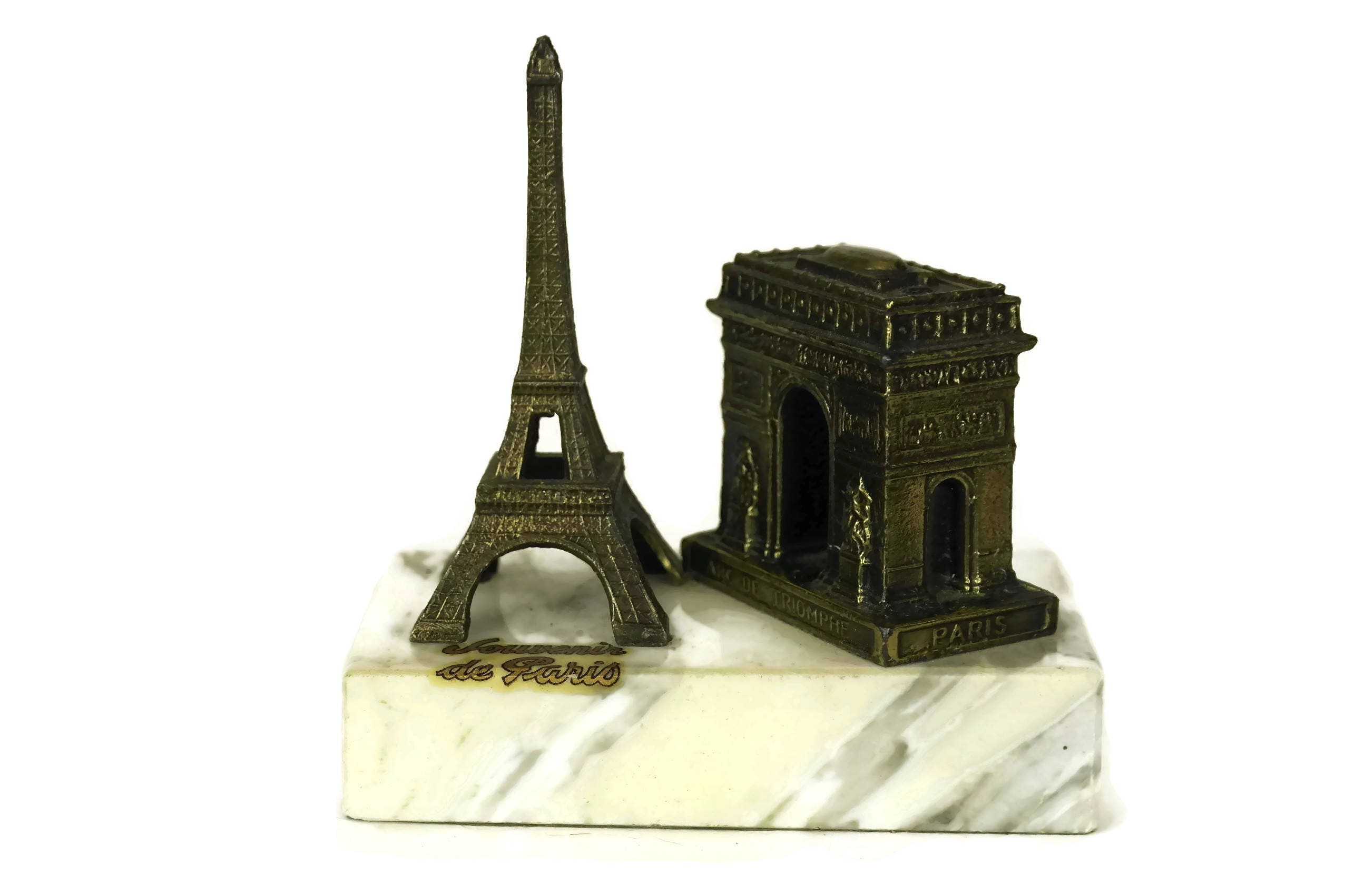 Reserved For Jenn Eiffel Tower Figurine On Marble Base With Arc