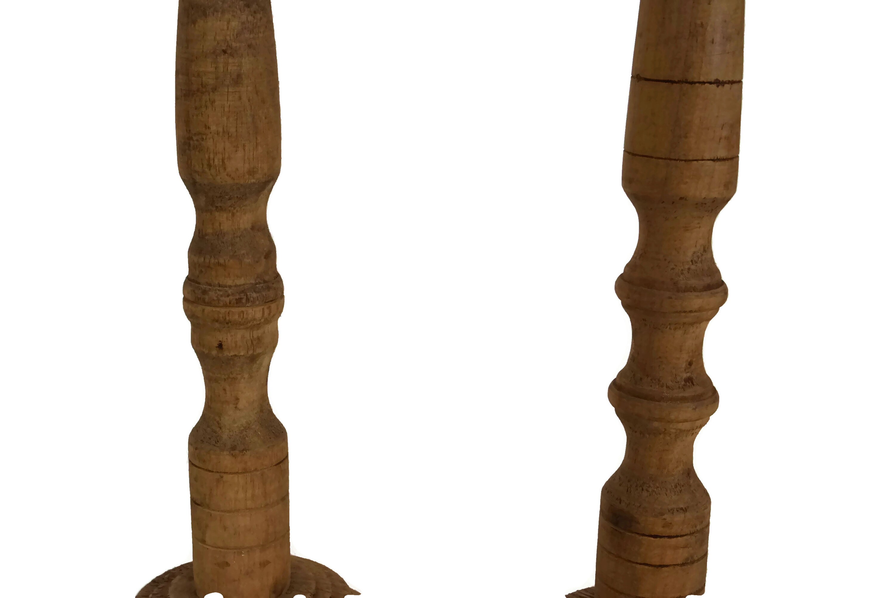 French Vintage Hat Display Stands Set of 2, Vintage Wood Hat Stand