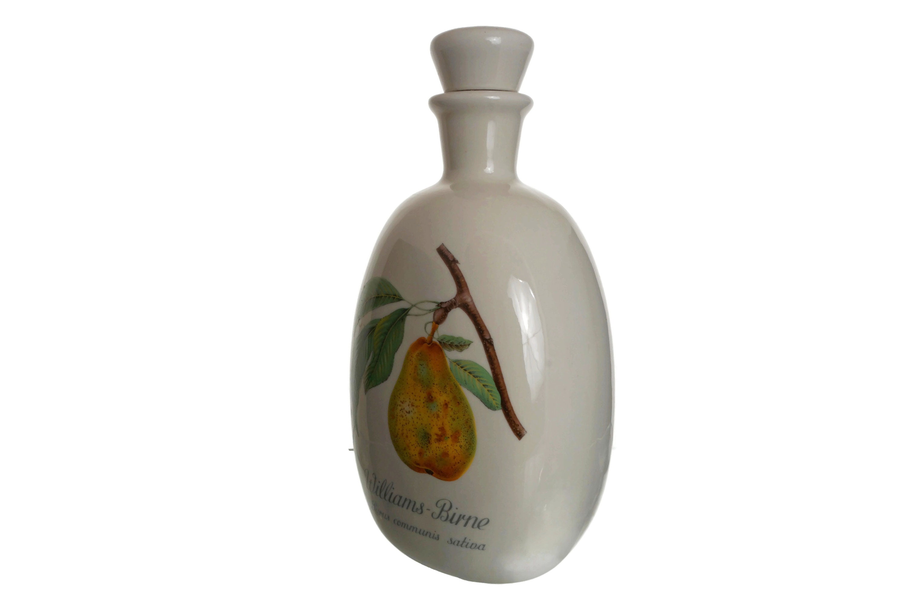 Pear Brandy Porcelain Decanter, Schladerer Williams Birne Ceramic