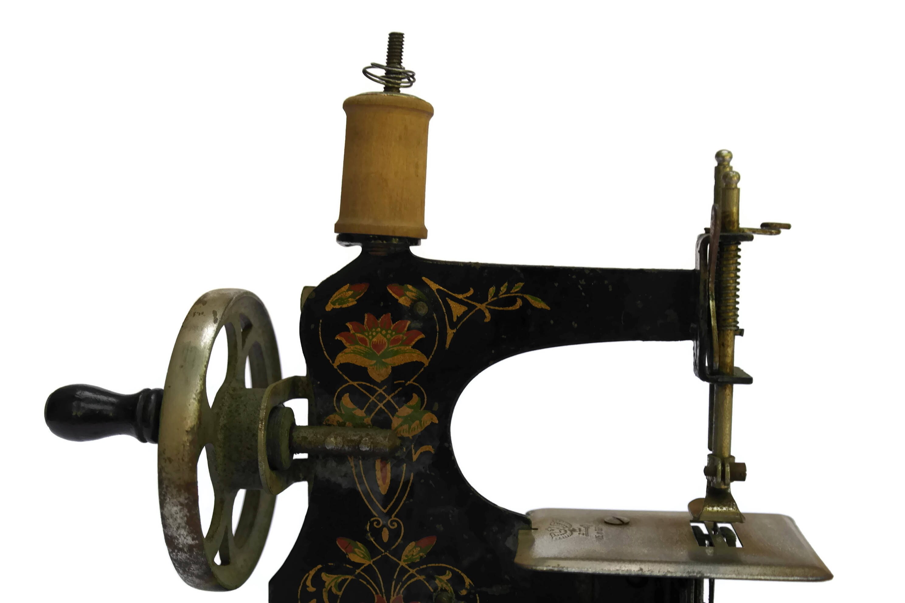 Antique German Toy Sewing Machine. Sewing Room Decor. Art Nouveau