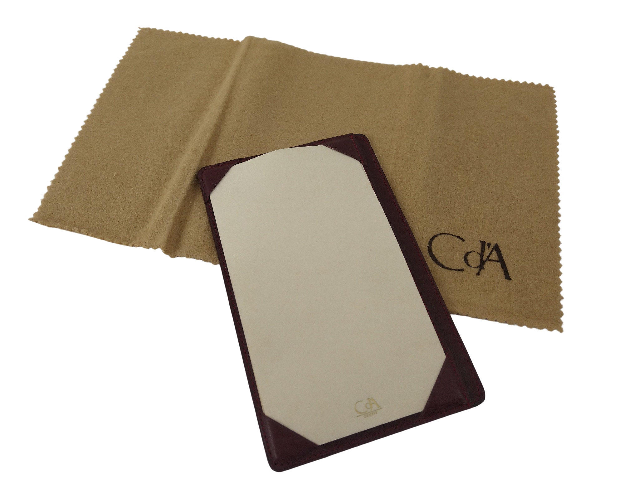 Bloc-Notes Caran d'ache Vintage et Étui Porte-Cartes, Écriture en Cuir de Veau Livret Mémo