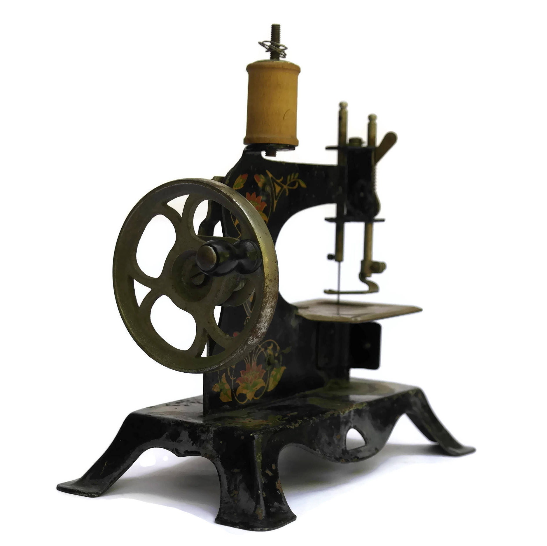Antique German Toy Sewing Machine. Sewing Room Decor. Art Nouveau