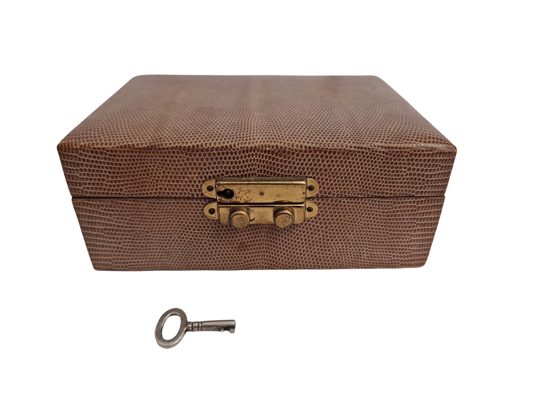 Vintage Men Leather Valet Jewelry Box